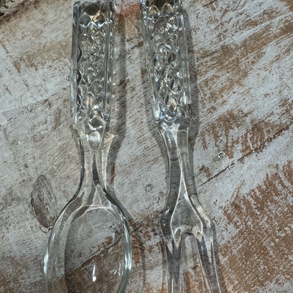 Vintage Anchor Hocking Glass Serving For And Spoon - Picture 1 of 7